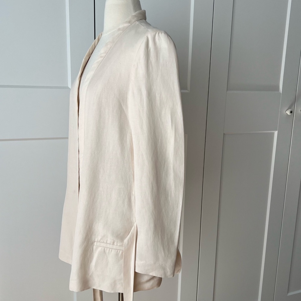 ZARA Kimono Style Jacket Blazer in Cream Cotton size Small - Picture 3 of 15